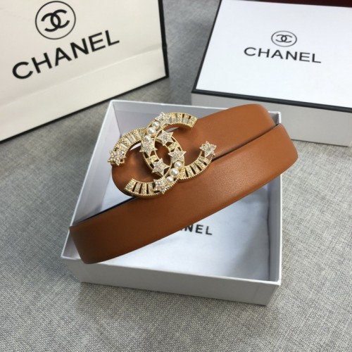 Chanel Belts 30mm Calfskin Brown Chanel Belts 30mm Calfskin Brown