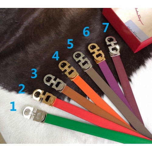 Ferragamo Calfskin Belt 2.5cm Seven Colors Ferragamo Calfskin Belt 2.5cm Seven Colors