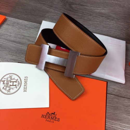 Hermes H Belt Epsom Leather Brown Hermes H Belt Epsom Leather Brown