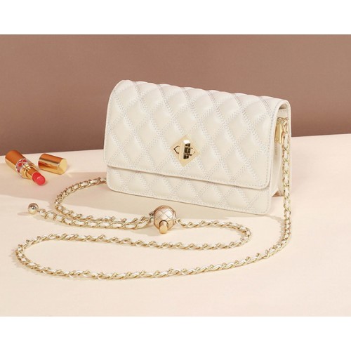 FS Messenger Bag Leather Fashion All-Match Chain Small Square Bag FS Messenger Bag Leather Fashion All-Match Chain Small Square Bag
