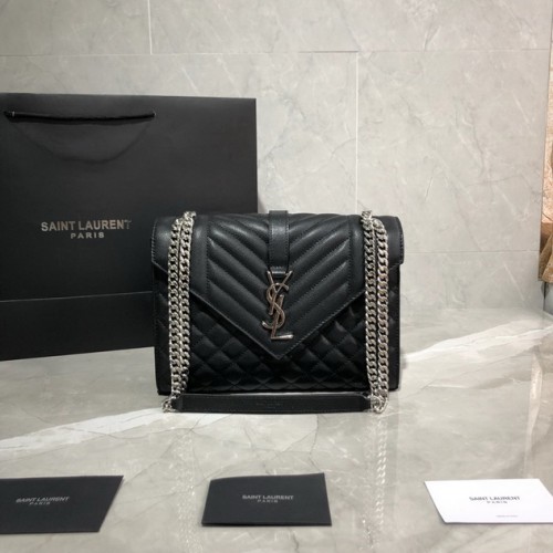 Saint Laurent Envelope Medium Bag 487206 Caviar Black/Silver Saint Laurent Envelope Medium Bag 487206 Caviar Black/Silver