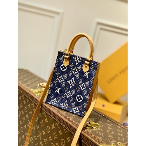 Louis Vuitton Since 1854 Petit Sac Plat M80288 Blue Louis Vuitton Since 1854 Petit Sac Plat M80288 Blue