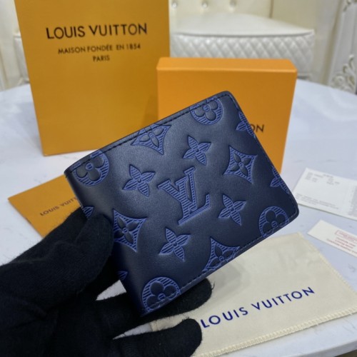 Louis Vuitton Multiple Wallet Monogram Shadow In Blue M80422 Louis Vuitton Multiple Wallet Monogram Shadow In Blue M80422