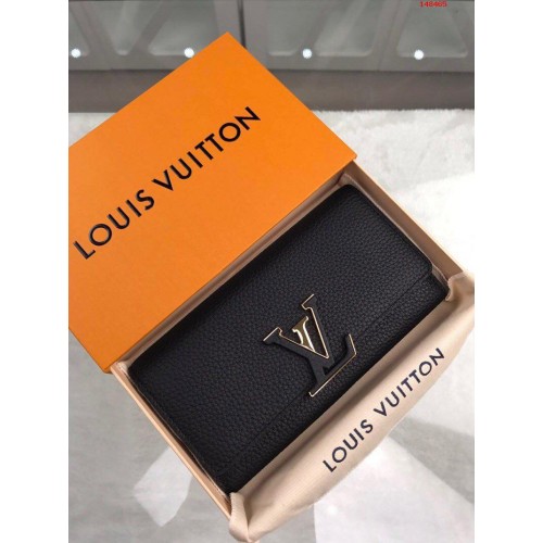 Louis Vuitton Leather Long Wallet M61248 Black Louis Vuitton Leather Long Wallet M61248 Black