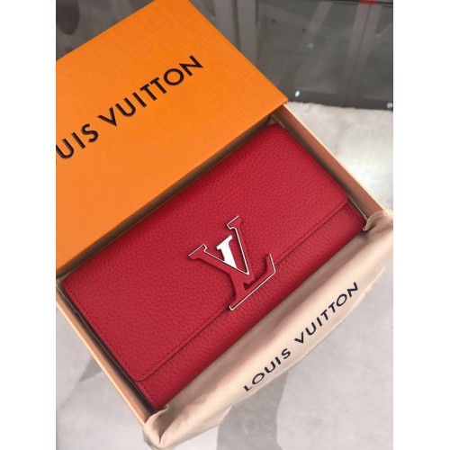 Louis Vuitton Leather Long Wallet M61471 Red Louis Vuitton Leather Long Wallet M61471 Red