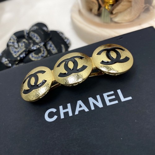 Chanel Code H296 Golden Black Habel Hairpin Chanel Code H296 Golden Black Habel Hairpin