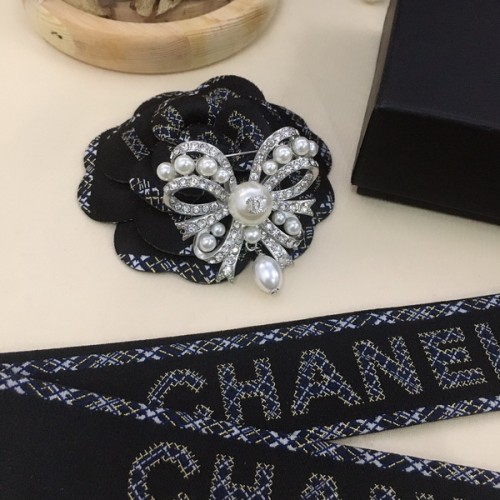 Chanel Code A3076 Bow Tie With Pearl Brooch Chanel Code A3076 Bow Tie With Pearl Brooch