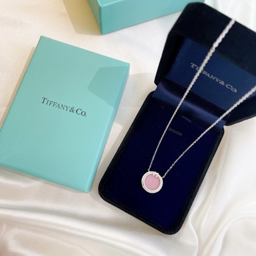 Tiffany & Co. Diamond and Pink Opal Circle Pendant Tiffany & Co. Diamond and Pink Opal Circle Pendant