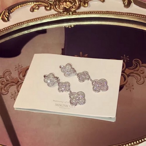 Van Cleef & Arpels Magic Alhambra Diamond Earrings 3 Flowers Van Cleef & Arpels Magic Alhambra Diamond Earrings 3 Flowers