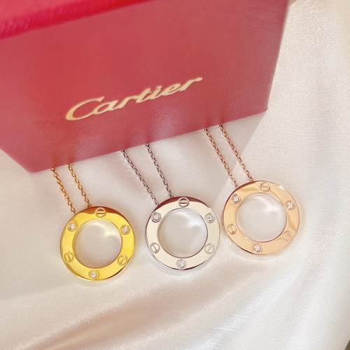 Cartier CNC Three Diamonds Flatbread Necklace Cartier CNC Three Diamonds Flatbread Necklace