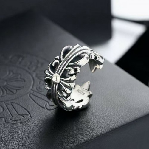 Chrome Hearts Inlaid Diamond Classic Glossy Opening Rings+1 Chrome Hearts Inlaid Diamond Classic Glossy Opening Rings+1