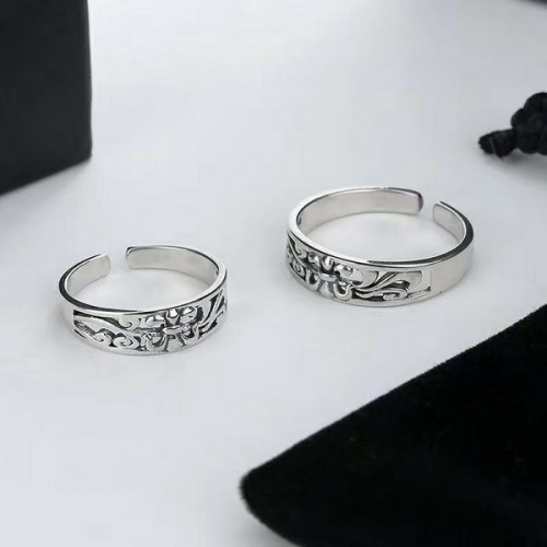 Chrome Hearts Inlaid Diamond Classic Glossy Opening Rings+3 Chrome Hearts Inlaid Diamond Classic Glossy Opening Rings+3