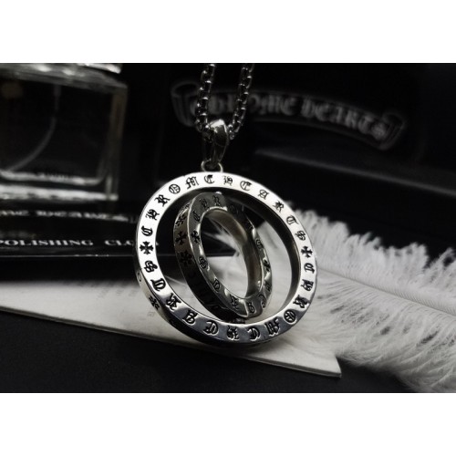 Chrome Hearts Rotating Double Ring Big Round Necklace Chrome Hearts Rotating Double Ring Big Round Necklace